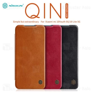 کیف چرمی نیلکین شیائومی Xiaomi Mi 10 Lite Nillkin Qin Leather Case