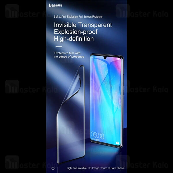 پک 2 تایی محافظ صفحه نانو تمام صفحه تمام چسب Huawei P30 Pro Baseus SGHWP30P-KR01