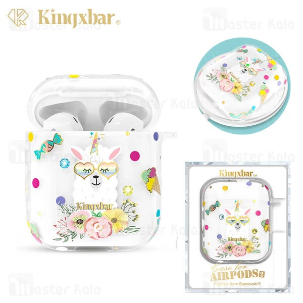 کاور ایرپاد Apple Airpods 1 / 2 Kingxbar Swarovski Adorkable Series Alpaca