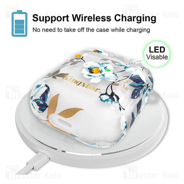 کاور ایرپاد Apple Airpods 1 / 2 Kingxbar Swarovski Fresh Series Gardenia