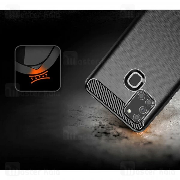 قاب محافظ ژله ای Samsung Galaxy A21s Fiber Carbon Rugged Armor Case
