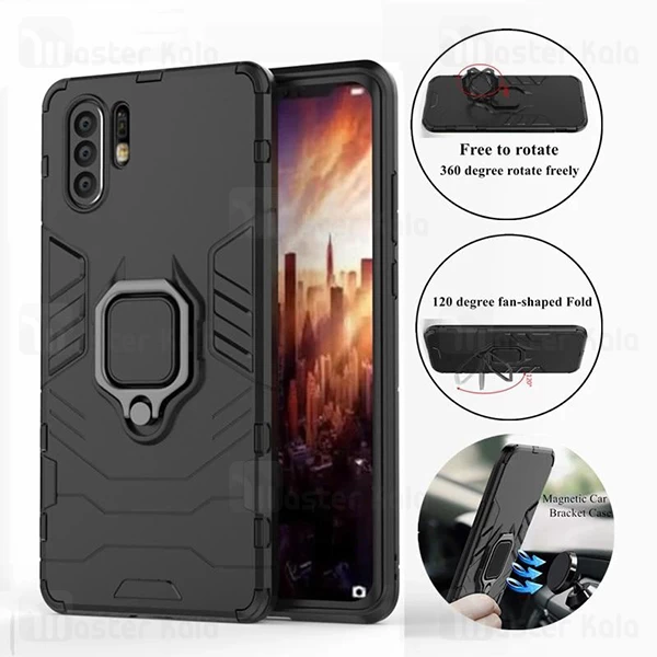 گارد ضد ضربه انگشتی Huawei P30 Pro Black Panther KEYSION ShockProof Armor Ring