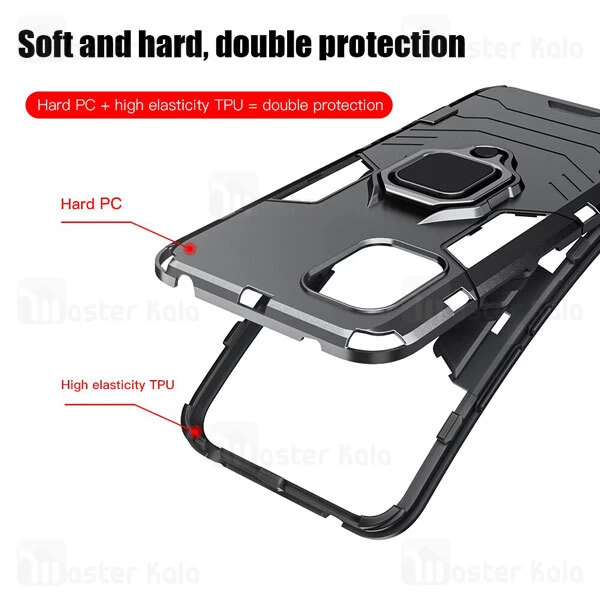 قاب Xiaomi Mi 10 Lite / Mi 10 Youth KEYSION ShockProof Armor Ring Holder Case