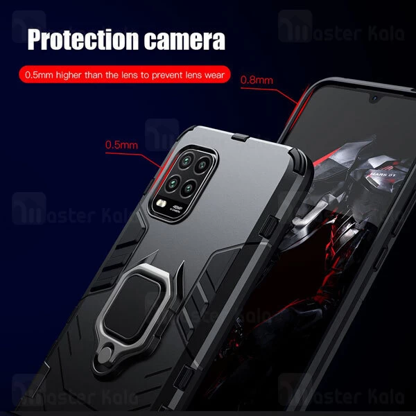 قاب Xiaomi Mi 10 Lite / Mi 10 Youth KEYSION ShockProof Armor Ring Holder Case