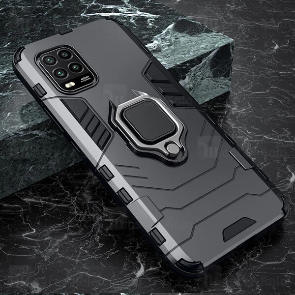 قاب Xiaomi Mi 10 Lite / Mi 10 Youth KEYSION ShockProof Armor Ring Holder Case