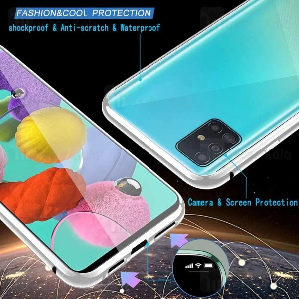 قاب مگنتی 360 درجه Samsung Galaxy A71 / A715 Magnetic 2 in 1 Case دارای گلس صفحه