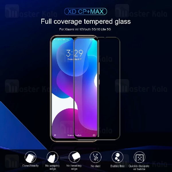محافظ صفحه شیشه ای تمام صفحه تمام چسب نیلکین Xiaomi Mi 10 Lite / Redmi 10X / 10X Pro XD CP+ Max