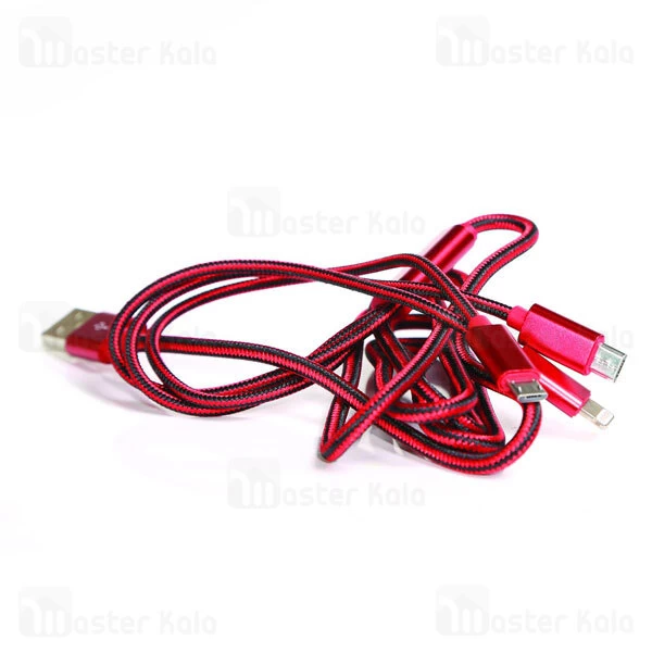 کابل سه سر امی EMY MY-447 USB Cable توان 2 آمپر