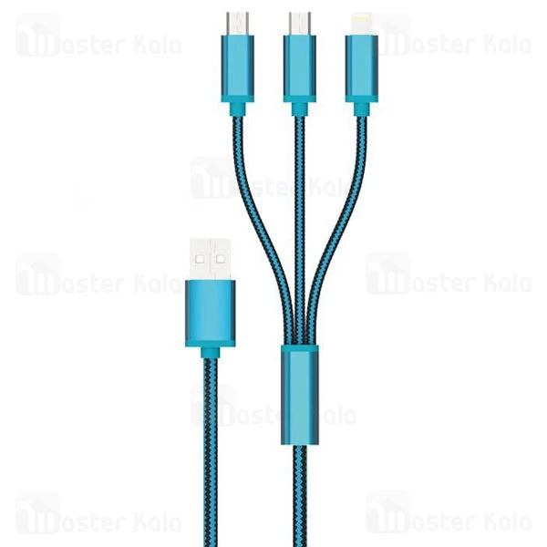 کابل سه سر امی EMY MY-447 USB Cable توان 2 آمپر