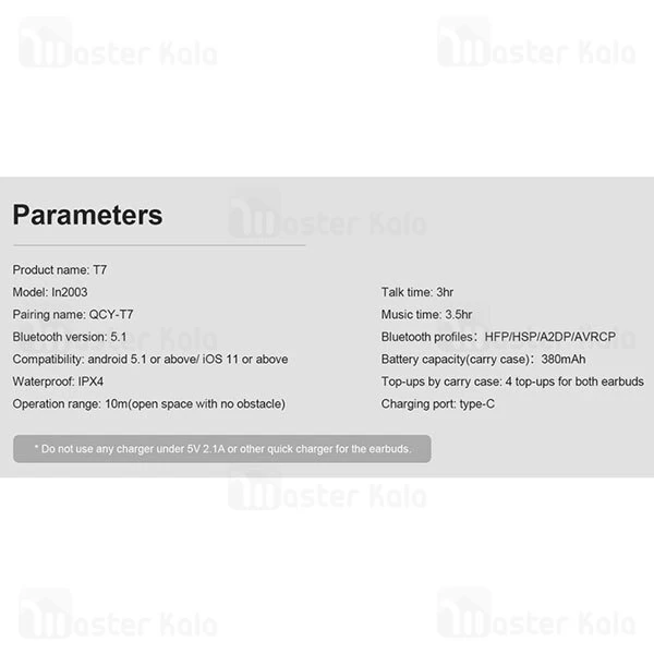 هندزفری بلوتوث QCY T7 TWS Bluetooth Earphone