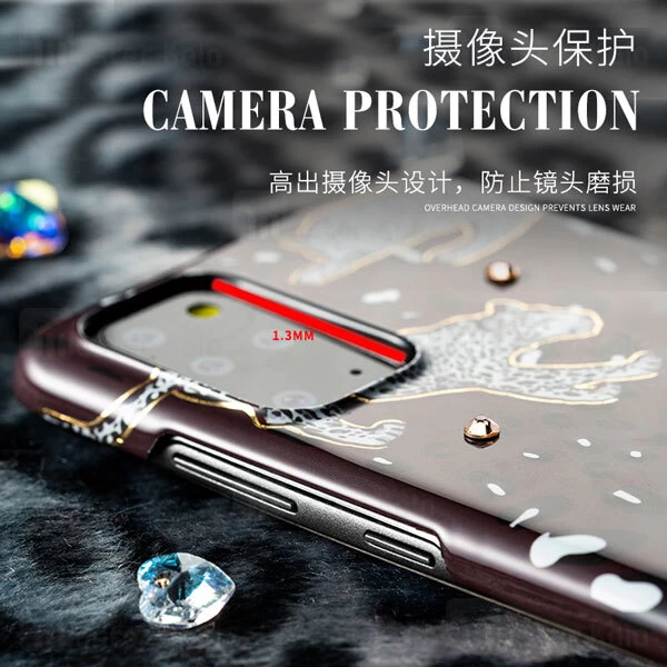 قاب فانتزی Samsung Galaxy S20 Plus Kingxbar Swarovski Spring Gold Feather Flower