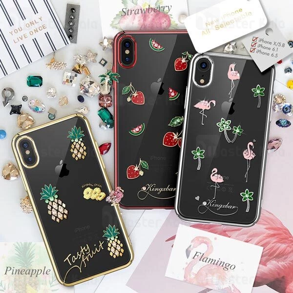 قاب فانتزی iPhone X / XS Kingxbar Swarovski Tropical Strawberry