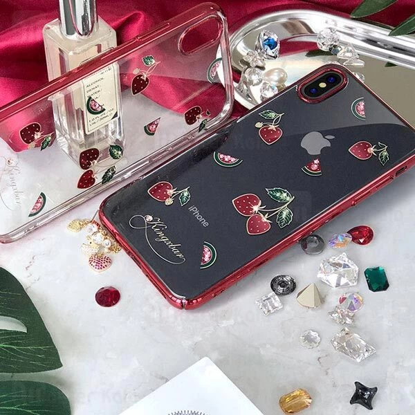 قاب فانتزی iPhone X / XS Kingxbar Swarovski Tropical Strawberry