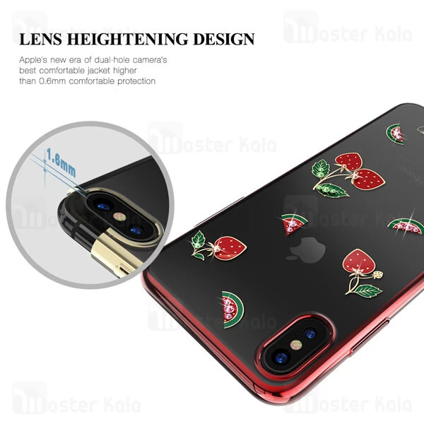 قاب فانتزی iPhone X / XS Kingxbar Swarovski Tropical Strawberry