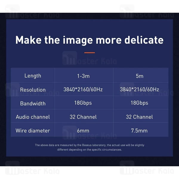 کابل HDMI بیسوس Baseus Cafule 4K HDMI V2.0 CADKLF-E01 طول 1 متر