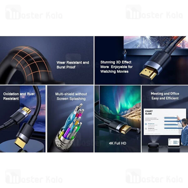 کابل HDMI بیسوس Baseus Cafule 4K HDMI V2.0 CADKLF-E01 طول 1 متر