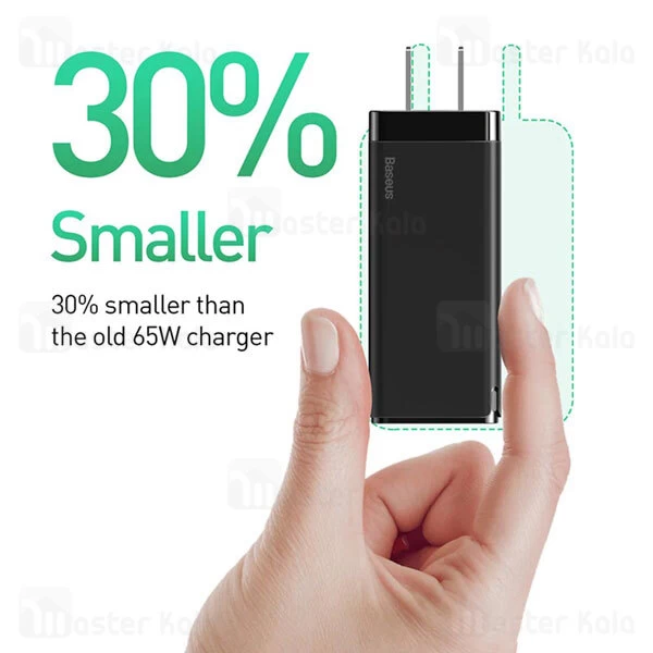 شارژر دیواری Baseus GaN Quick Travel Charger C+C+A 65W CN CCGAN-A01