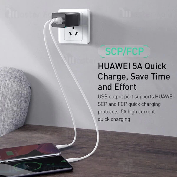 شارژر دیواری Baseus GaN Quick Travel Charger C+C+A 65W CN CCGAN-A01