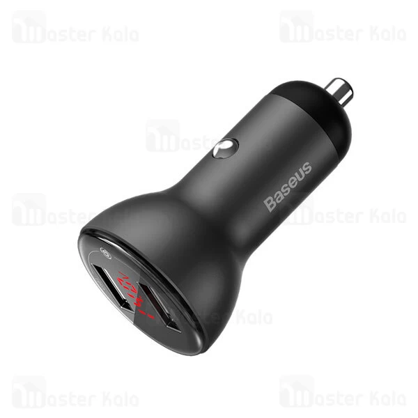 شارژر فندکی سوپر شارژ بیسوس Baseus Digital Dual Quick Charger 45W TZCCBX-B0G همراه کابل