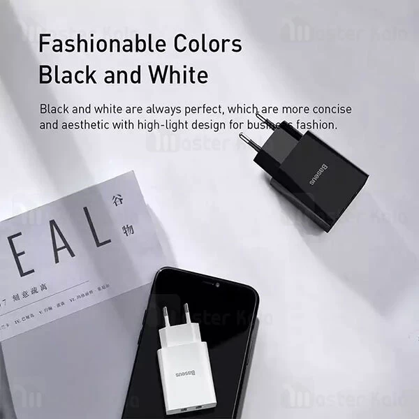 شارژر دیواری بیسوس Baseus Speed Mini Dual U 10.5W Charging Set TZCCFS-R01 با کابل لایتنینگ