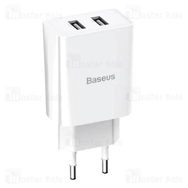 شارژر دیواری بیسوس Baseus Speed Mini Dual U 10.5W Charging Set TZCCFS-R01 با کابل لایتنینگ