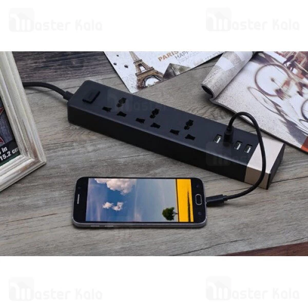 سه راهی برق LJB-129 2Power Socket 4 USB