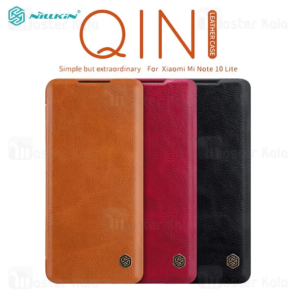 کیف چرمی نیلکین شیائومی Xiaomi Mi Note 10 Lite Nillkin Qin Leather Case