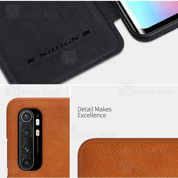 کیف چرمی نیلکین شیائومی Xiaomi Mi Note 10 Lite Nillkin Qin Leather Case