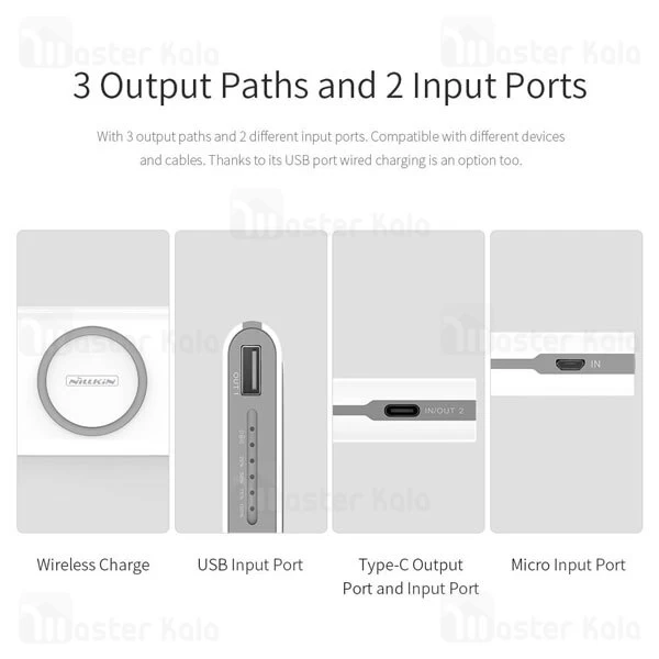 پاوربانک نیلکین Nillkin VA10 ISTAR Wireless Charger PowerBank 10000mAh