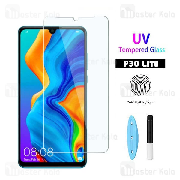 محافظ صفحه شیشه ای تمام صفحه و خمیده یو وی هواوی Huawei P30 Lite / Nova 4e UV Nano Glass