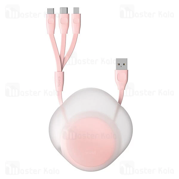 کابل سه سر Baseus Lets go Little Reunion One-Way Stretchable CAMLT-TY24 توان 3 آمپر طول 0.85 متر