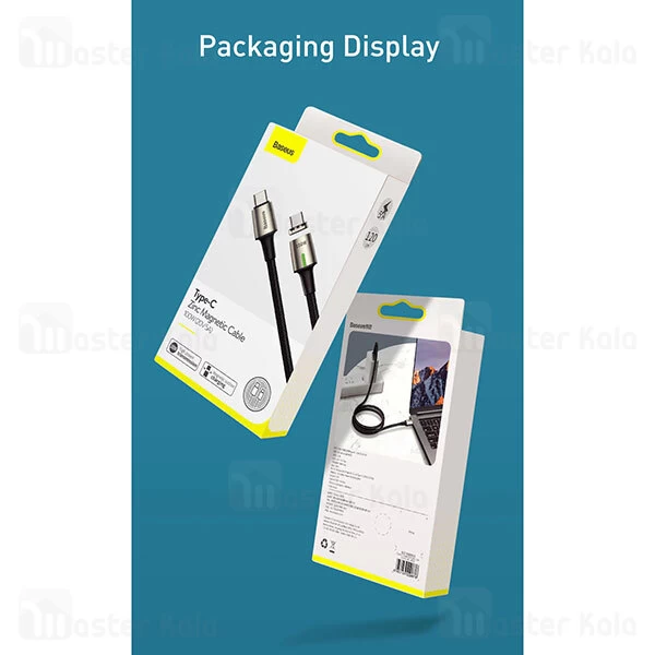 کابل مگنتی تایپ سی به تایپ سی بیسوس Baseus Zinc Magnetic CATXC-K01 طول 1.2 متر توان 100 وات