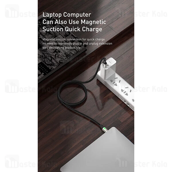 کابل مگنتی تایپ سی به تایپ سی بیسوس Baseus Zinc Magnetic CATXC-K01 طول 1.2 متر توان 100 وات