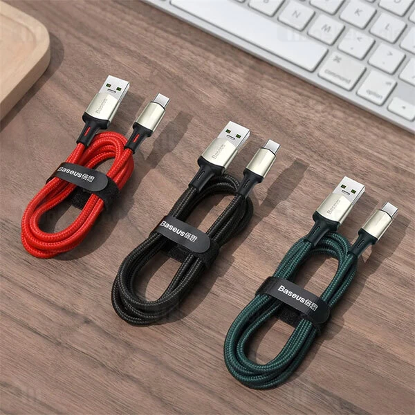 کابل Type C سوپرشارژ بیسوس Baseus Cafule CATKLF-VB01 QC VOOC Charge توان 30 وات به طول 2 متر