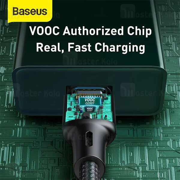 کابل Type C سوپرشارژ بیسوس Baseus Cafule CATKLF-VB01 QC VOOC Charge توان 30 وات به طول 2 متر