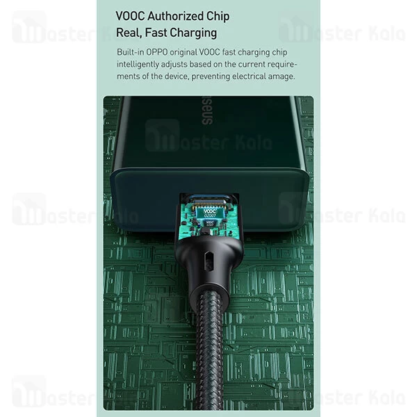 کابل Type C سوپرشارژ بیسوس Baseus Cafule CATKLF-VB01 QC VOOC Charge توان 30 وات به طول 2 متر