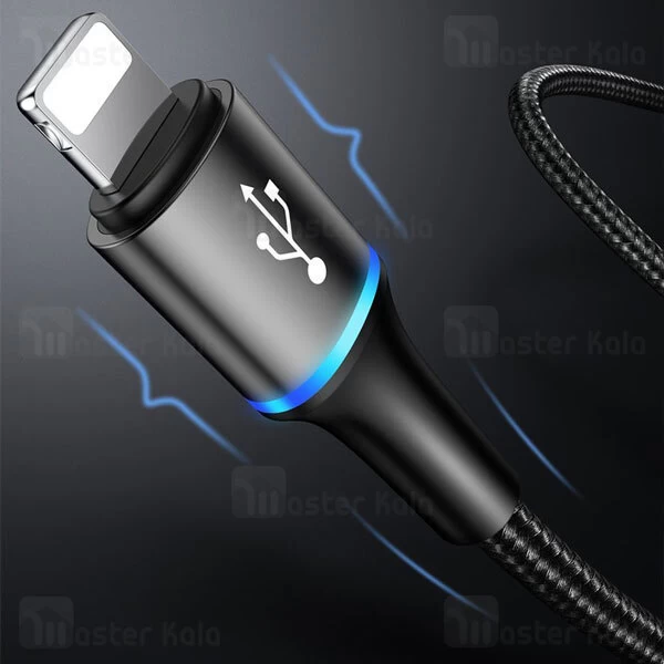 کابل سه سر بیسوس Baseus Halo 3 in 1 2.4A Fast Charge Data Cable CAMLT-FA01 توان 2.4 آمپر طول 1.2 متر