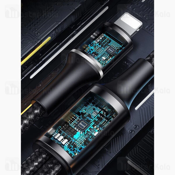 کابل سه سر بیسوس Baseus Halo 3 in 1 2.4A Fast Charge Data Cable CAMLT-FA01 توان 2.4 آمپر طول 1.2 متر