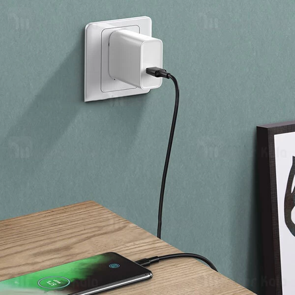 کابل Type C سوپرشارژ بیسوس Baseus White CATSW-F01 VOOC Charge توان 5 آمپر به طول 1 متر