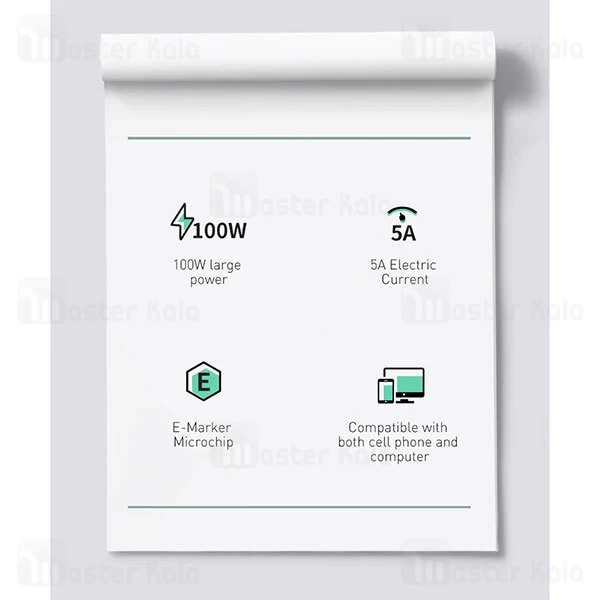 کابل تایپ سی به تایپ سی Baseus Xiaobai series PD fast charging Cable CATSW-D01 طول 1.5 متر و 100 وات