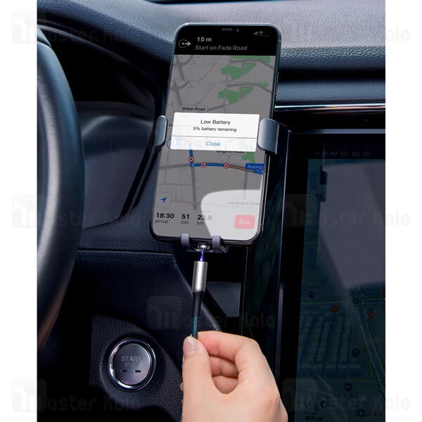 کابل مگنتی سه سر بیسوس Baseus Zinc Magnetic Kit TZCAXC-F01 توان 2 آمپر طول 1 متر پک کیسه ای