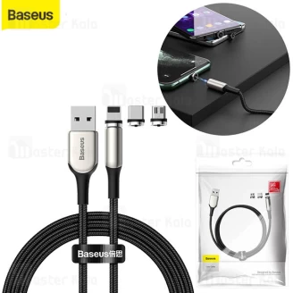 کابل مگنتی سه سر بیسوس Baseus Zinc Magnetic Kit TZCAXC-G01 توان 2 آمپر طول 2 متر پک کیسه ای