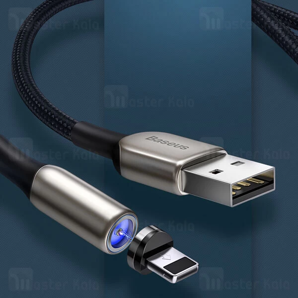 کابل مگنتی سه سر بیسوس Baseus Zinc Magnetic Kit TZCAXC-F01 توان 2 آمپر طول 1 متر پک کیسه ای