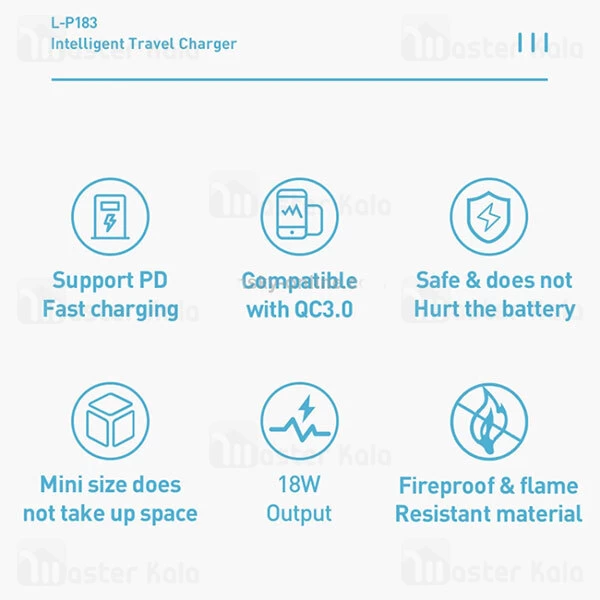 شارژر فست جویروم Joyroom Simple Series L-P183 EU QC PD Fast Charger توان 18 وات