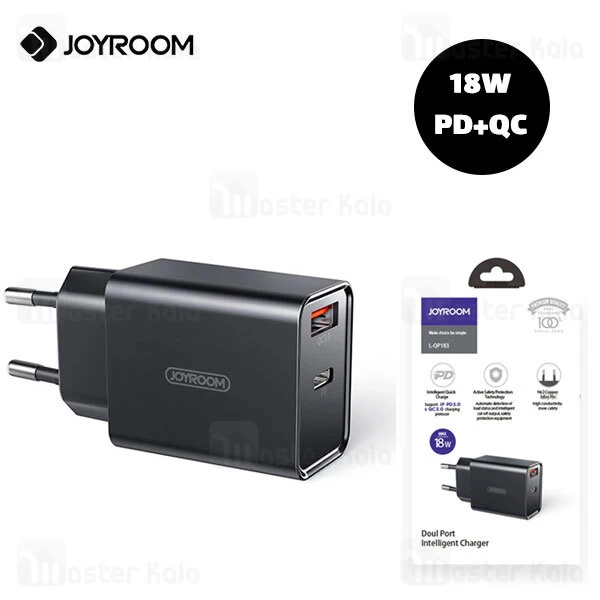 شارژر دیواری جویروم Joyroom L-QP183 Series QC PD Dual Port Fast Charger توان 18 وات