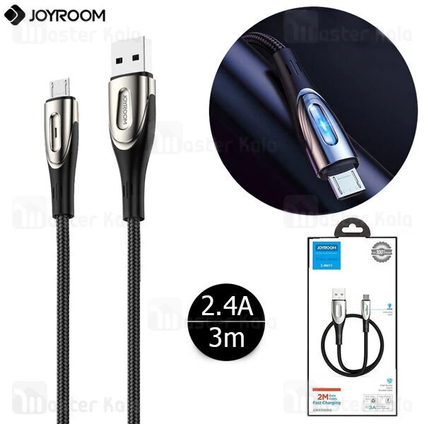 کابل میکرو یو اس بی Joyroom Sharp Series S-M411 MicroUSB 3m 2.4A