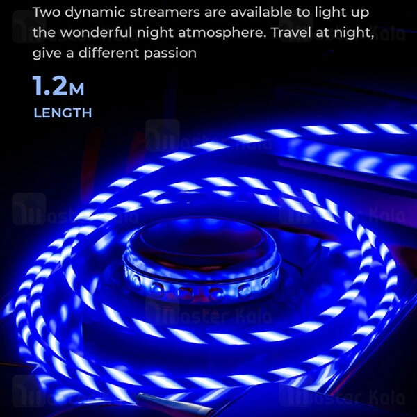 کابل میکرو یو اس بی Joyroom S-1224N3 Streamer Data Cable طول 1.2 متر توان 2.4 آمپر دارای چراغ LED