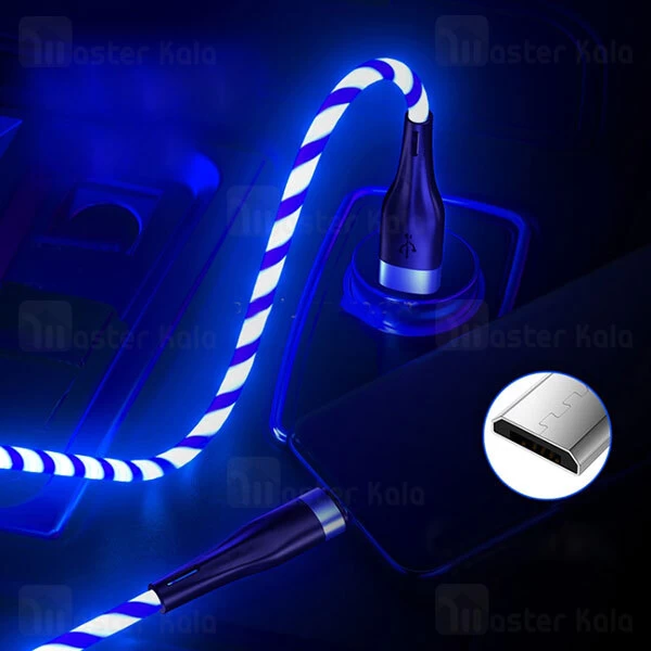 کابل میکرو یو اس بی Joyroom S-1224N3 Streamer Data Cable طول 1.2 متر توان 2.4 آمپر دارای چراغ LED