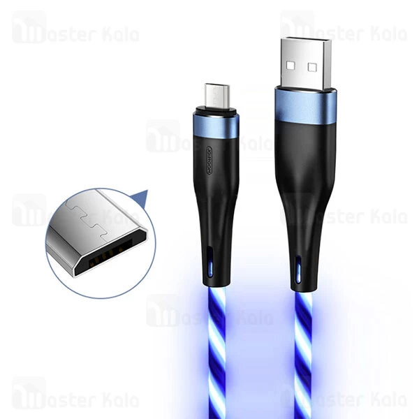 کابل میکرو یو اس بی Joyroom S-1224N3 Streamer Data Cable طول 1.2 متر توان 2.4 آمپر دارای چراغ LED