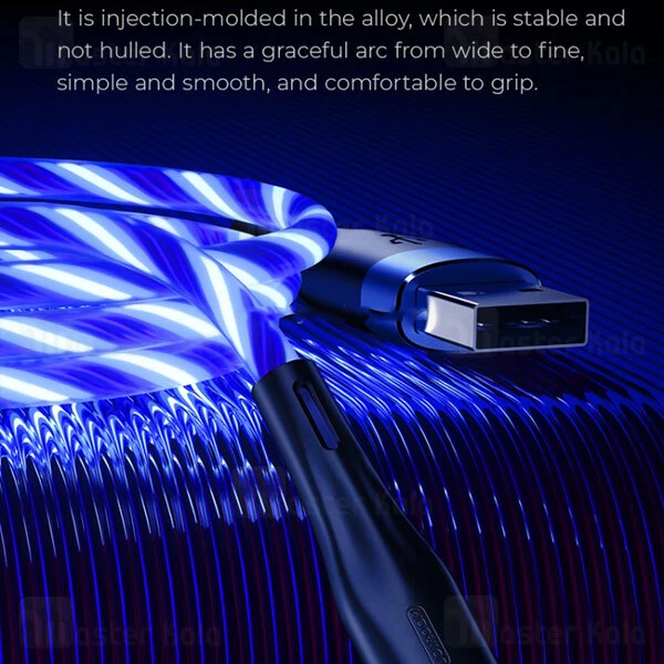 کابل میکرو یو اس بی Joyroom S-1224N3 Streamer Data Cable طول 1.2 متر توان 2.4 آمپر دارای چراغ LED